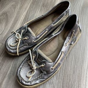 Silver Sperry Boat Shoes